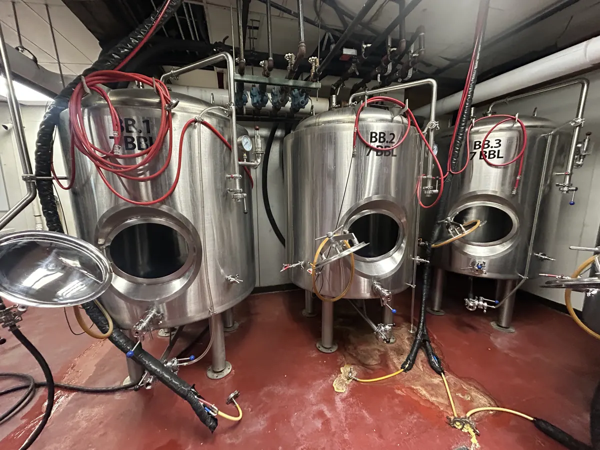 Brewery tanks documented during a beverage equipment appraisal