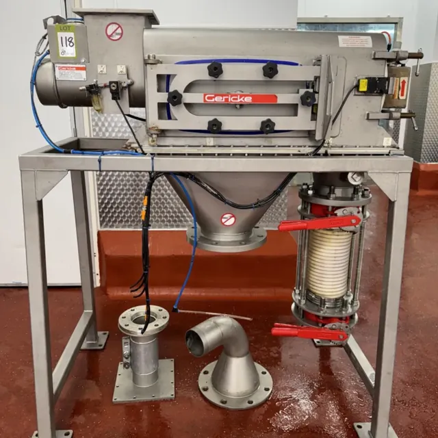 Gericke centrifugal sifter on a stainless steel stand