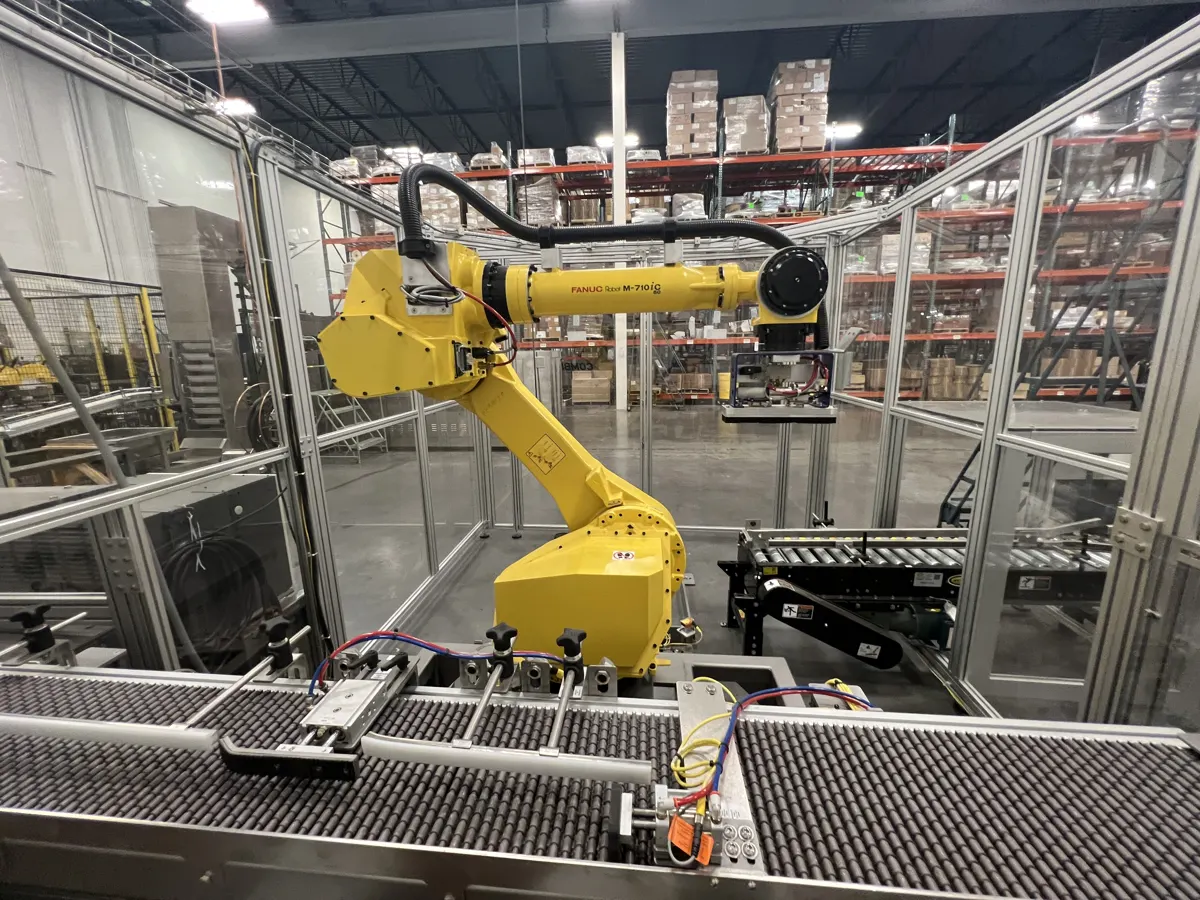 Automated packaging line documented during an equipment appraisal