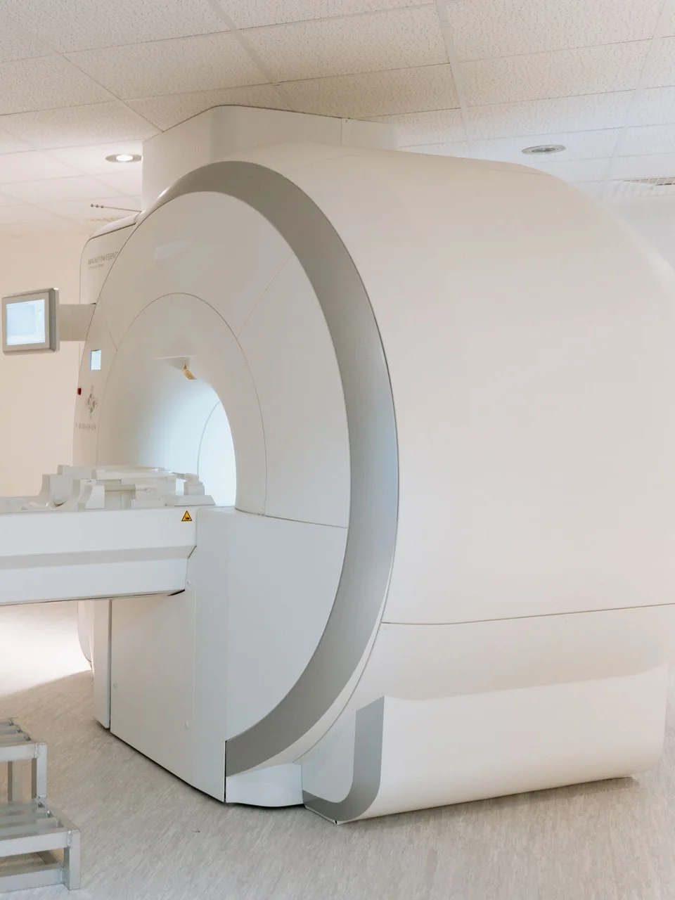 MRI scanner suite with patient table